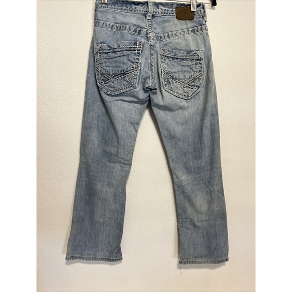 BKE Buckle Carter Straight Leg Blue Denim Jeans 25R Light Wash Boys/Mens - Picture 3 of 4